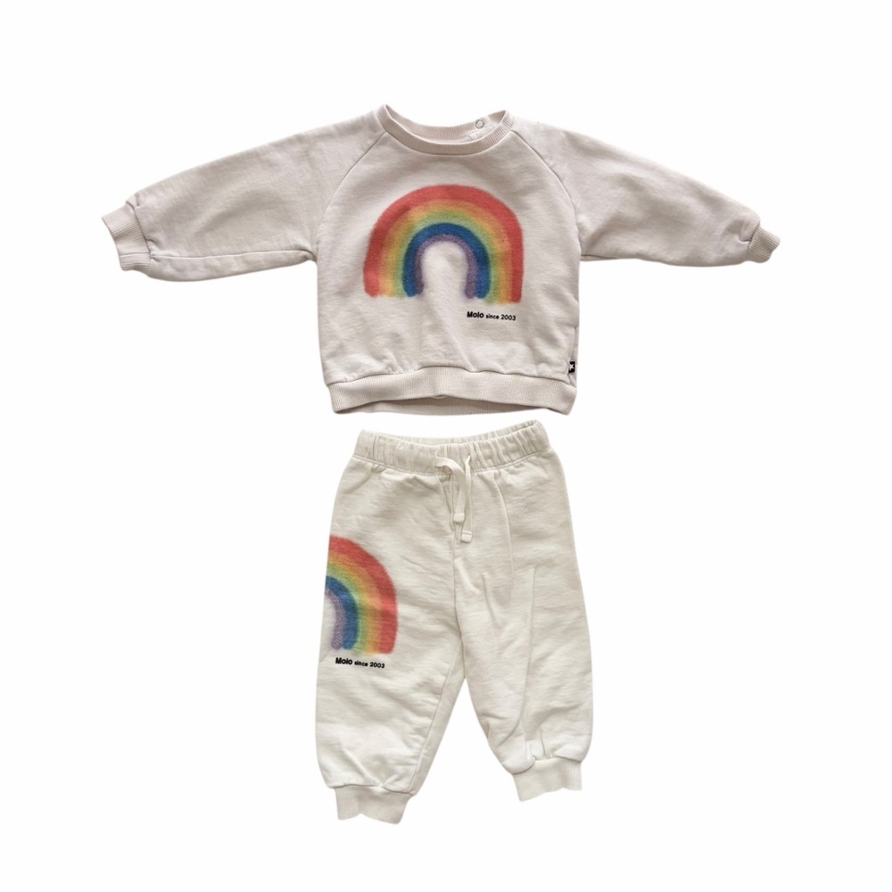 Molo White Rainbow Kids Matching Set